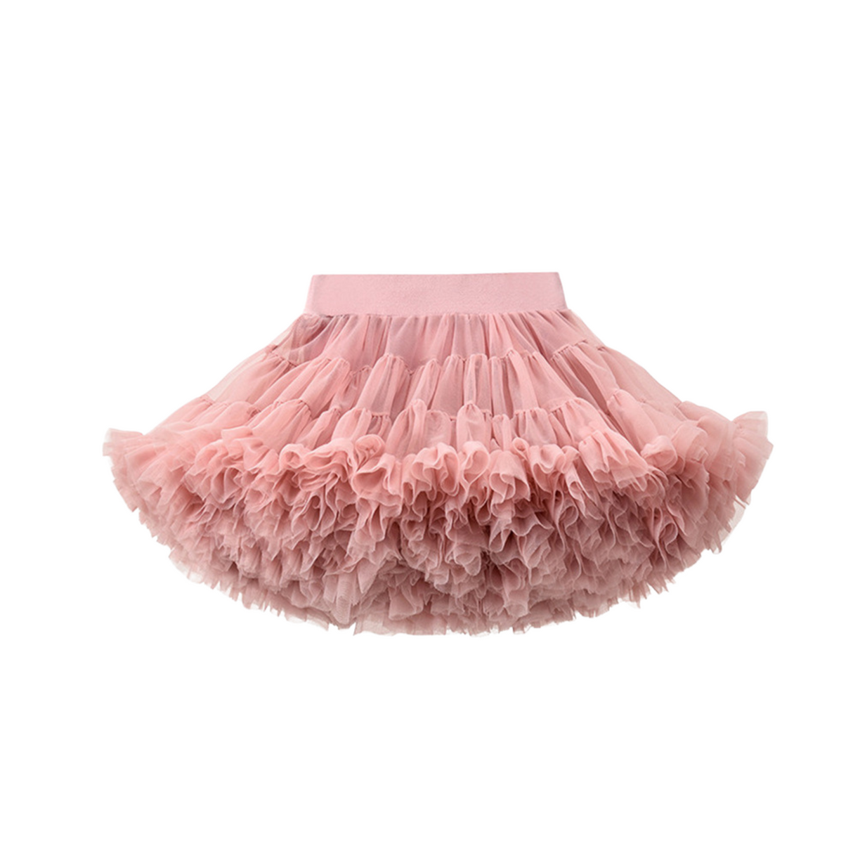 Layered Ruffle Tulle Skirt – Dusty Rose