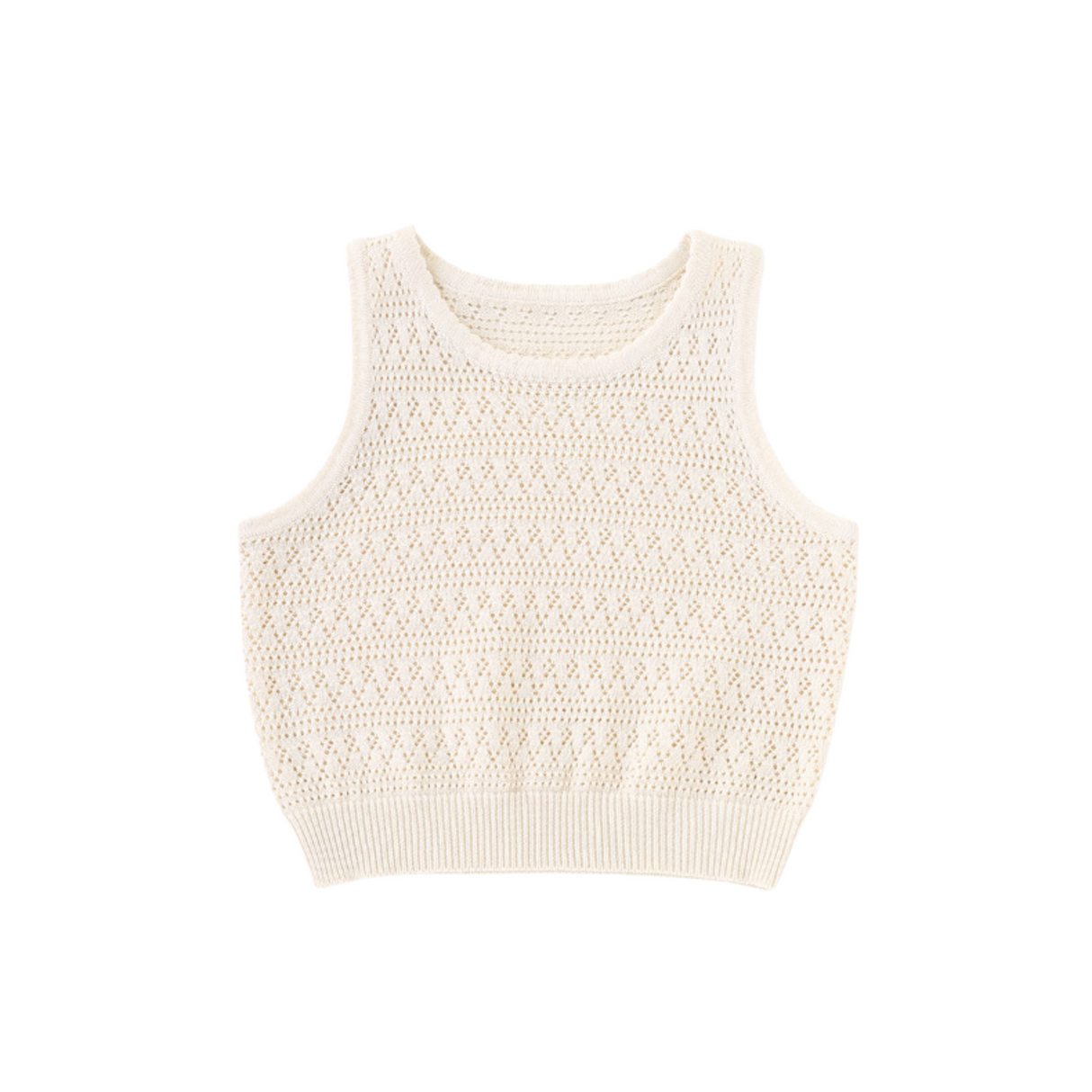 Crochet Knit Tank – Cream