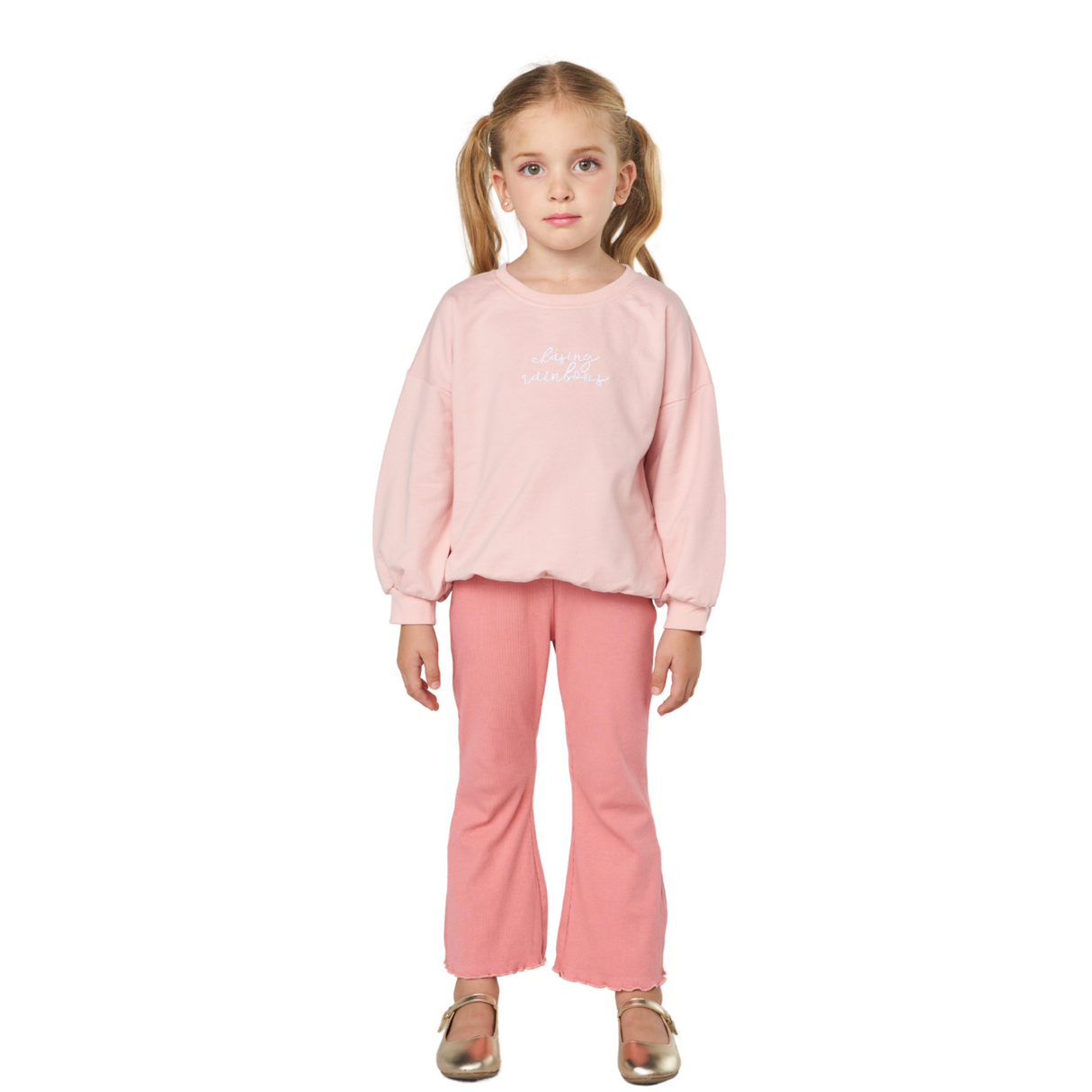 Stretch Flare Pants – Soft Pink