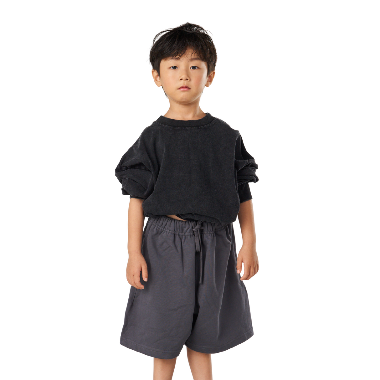 Relaxed Drawstring Shorts – Charcoal