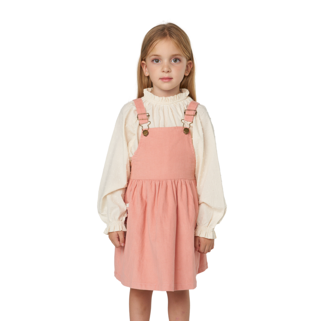 Corduroy Pinafore Dress – Blush Pink