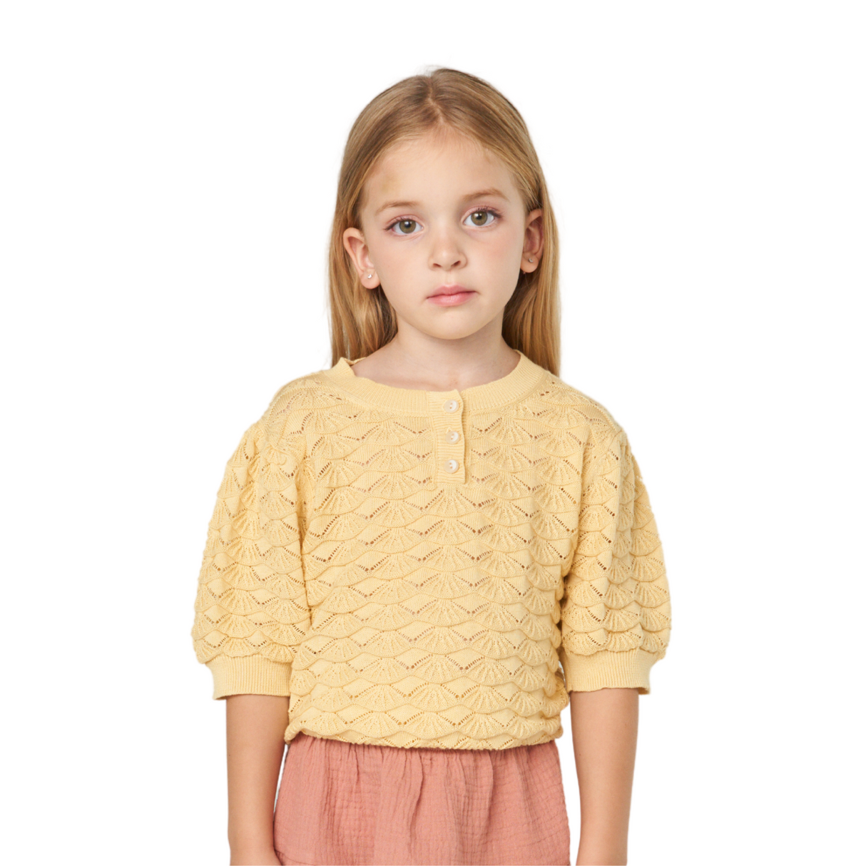 Textured Puff Sleeve Knit Top – Lemon