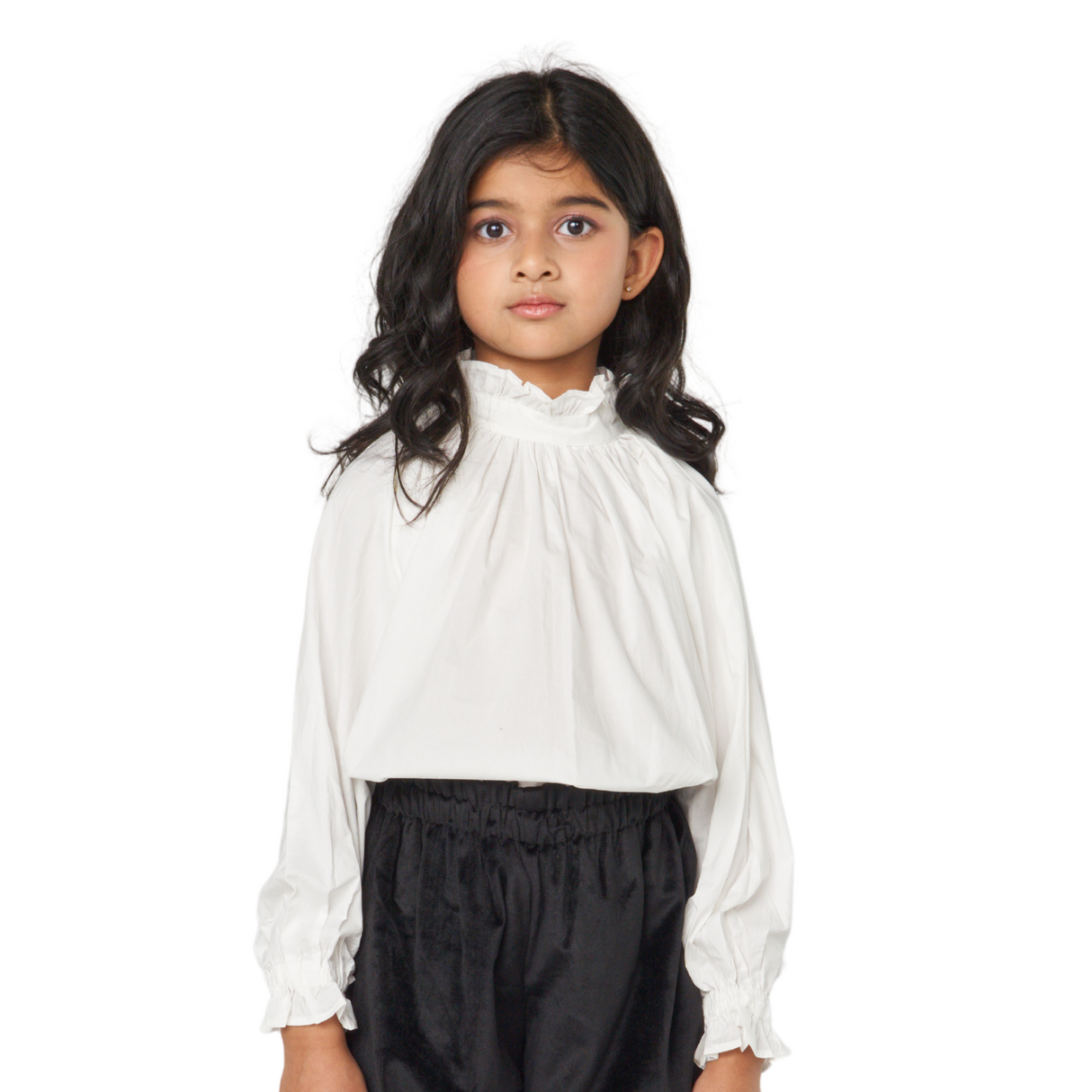 Ruffle Neck Blouse – Soft White