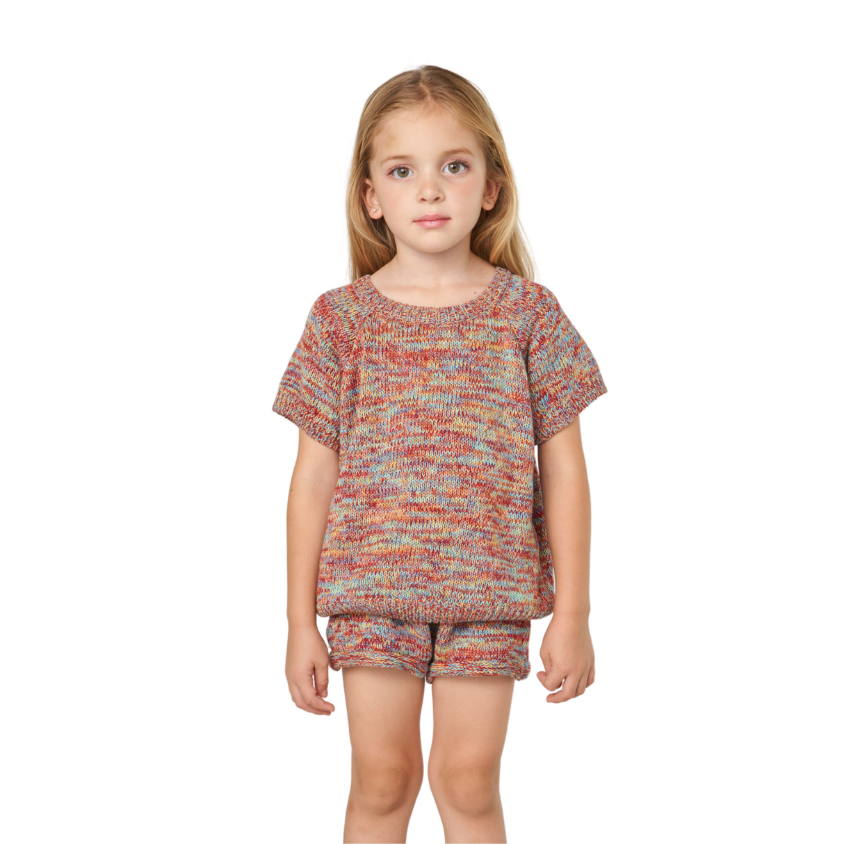 Multicolor Knit Set – Top and Shorts