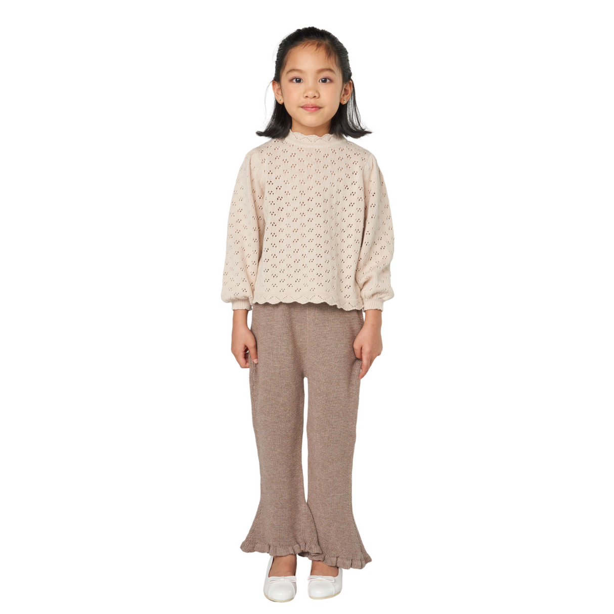 Ribbed Knit Flare Pants – Cocoa