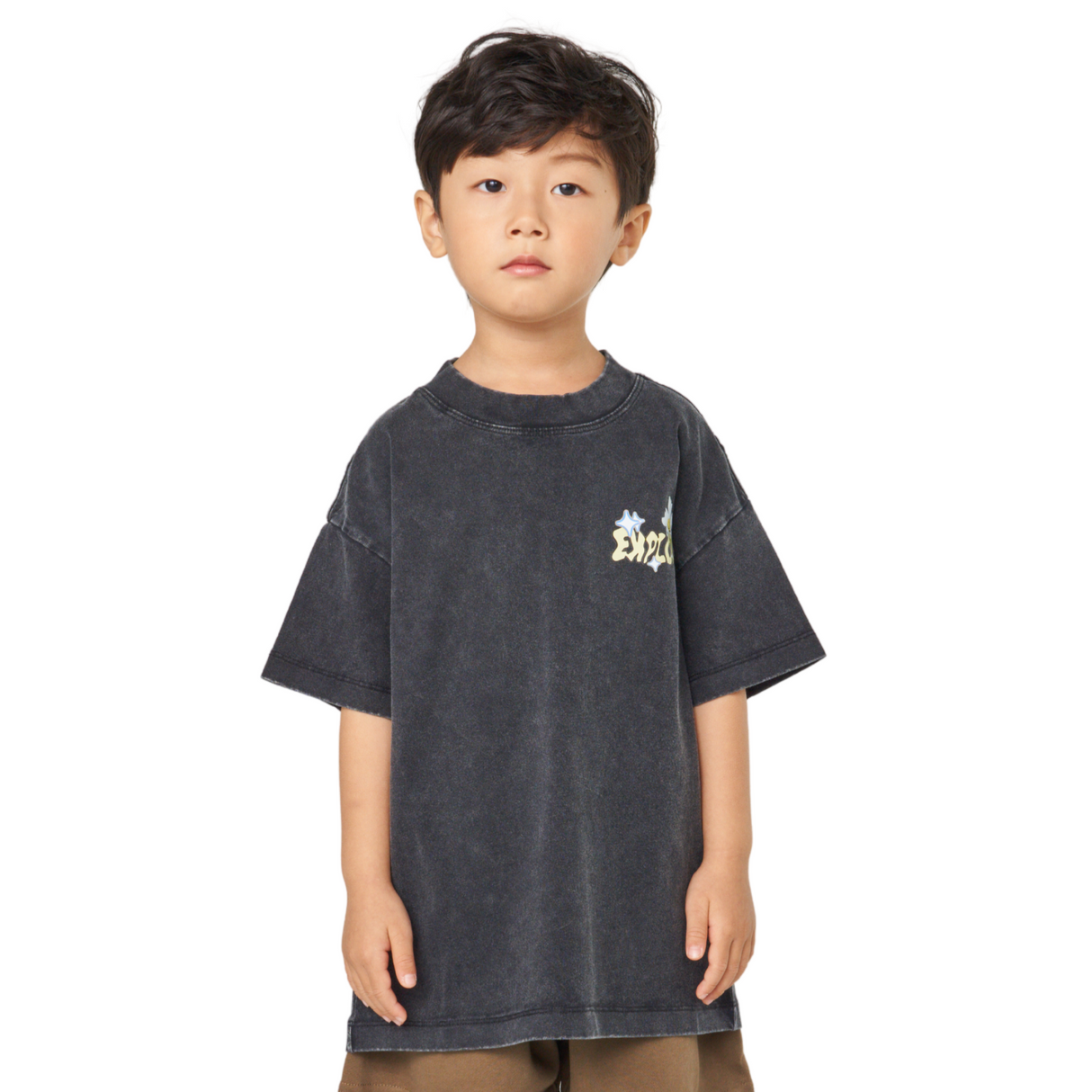 Mini Graphic Tee – Washed Black