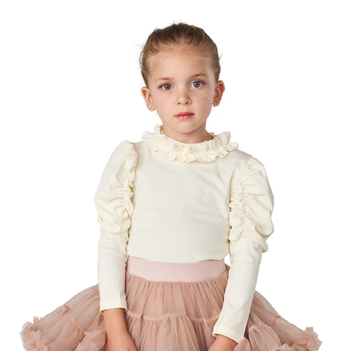 Ruffle Mock Neck Top – Ivory