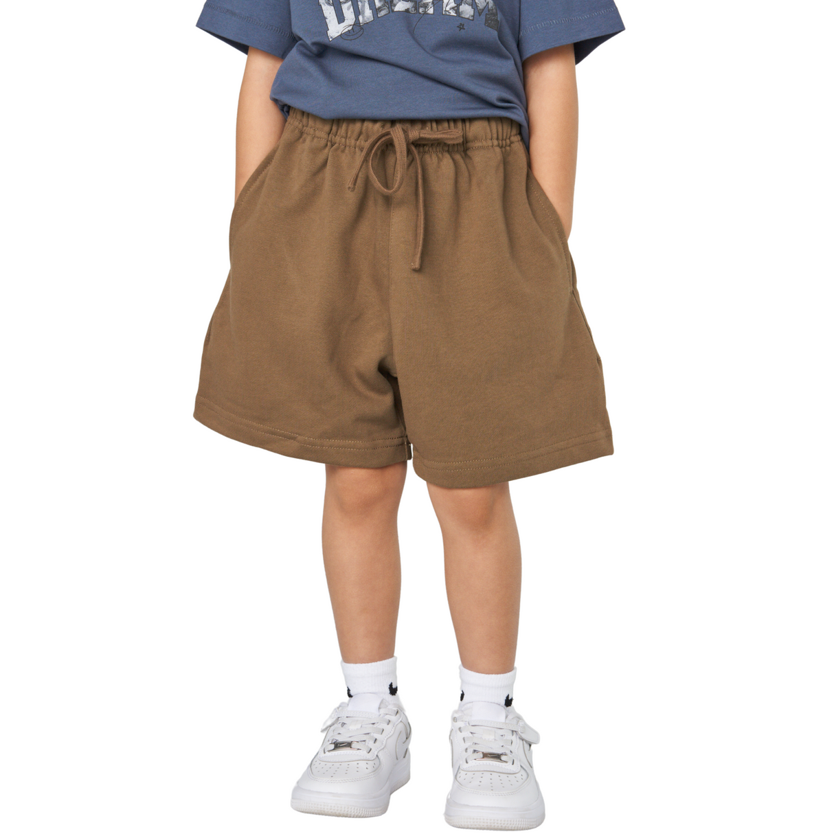 Relaxed Drawstring Shorts – Brown