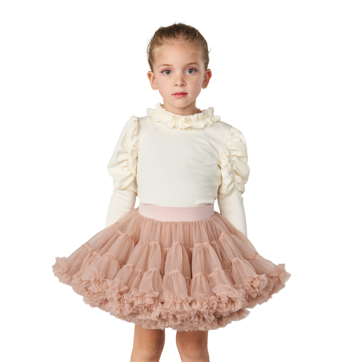 Layered Ruffle Tulle Skirt – Dusty Pink