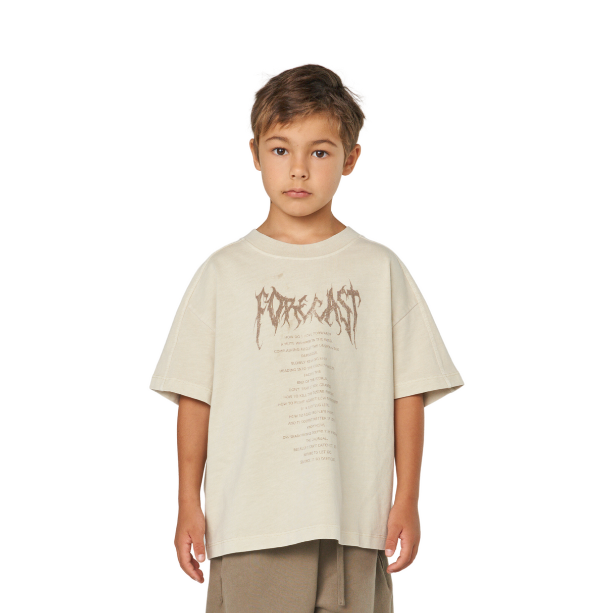 Tour Graphic Oversized Tee – Beige