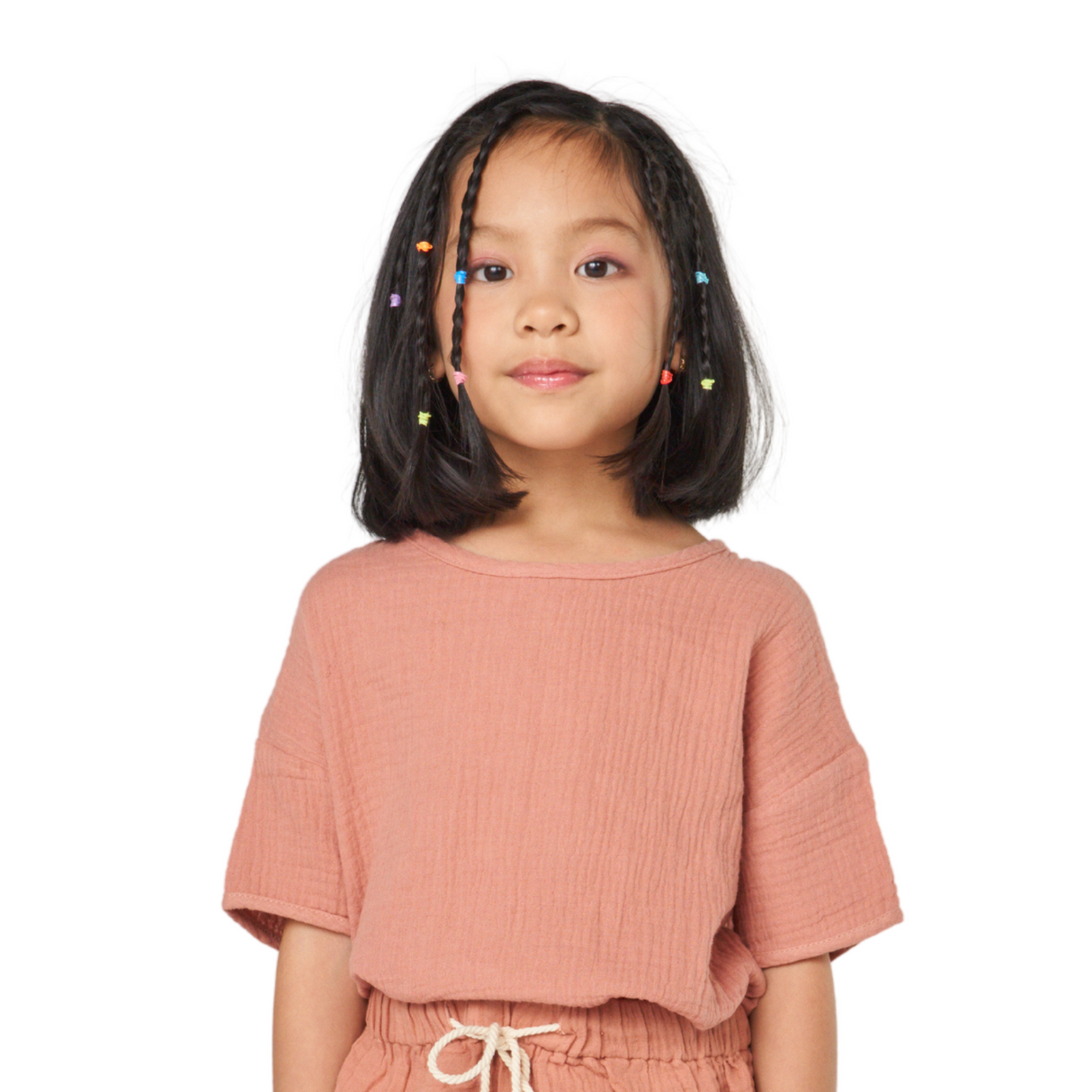 Textured Cotton Boxy Top – Rose