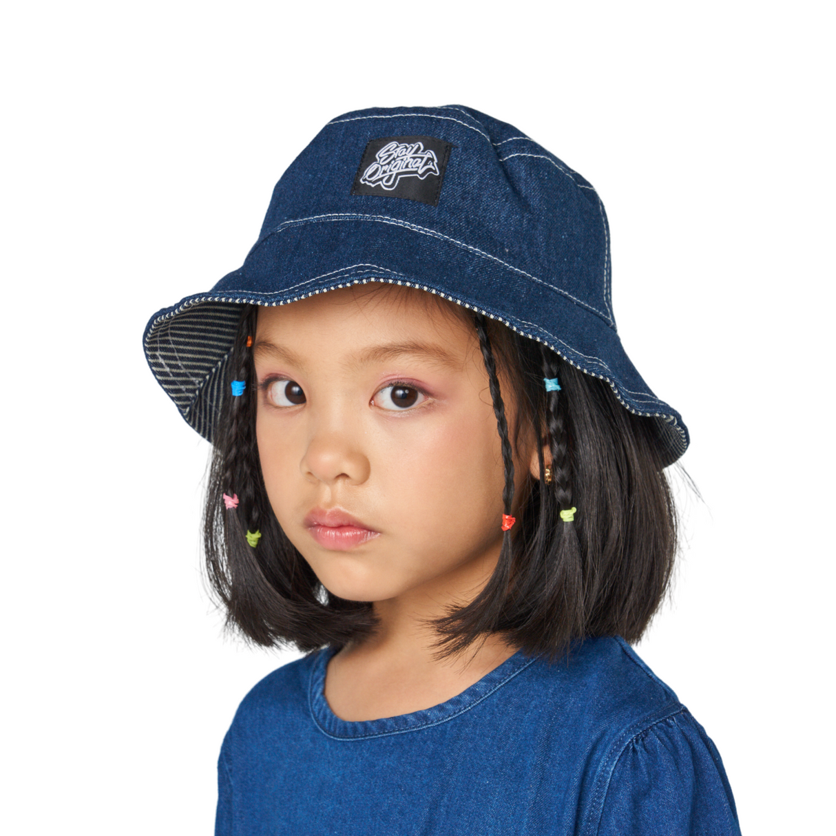 Denim Bucket Hat with Patch