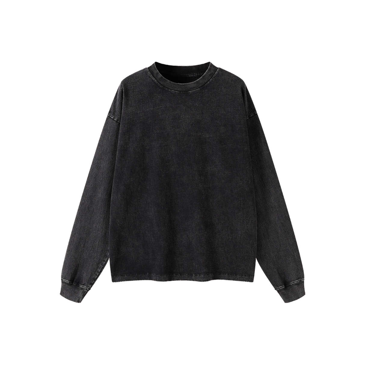 Oversized Vintage Wash Sweatshirt – Charcoal Black