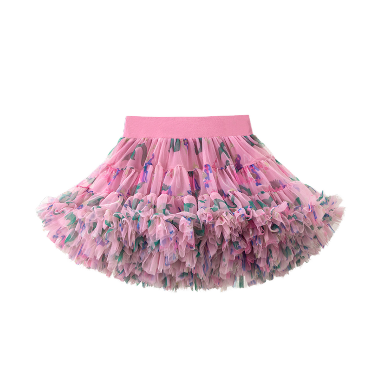 Floral Ruffle Tutu Skirt – Pink Bloom