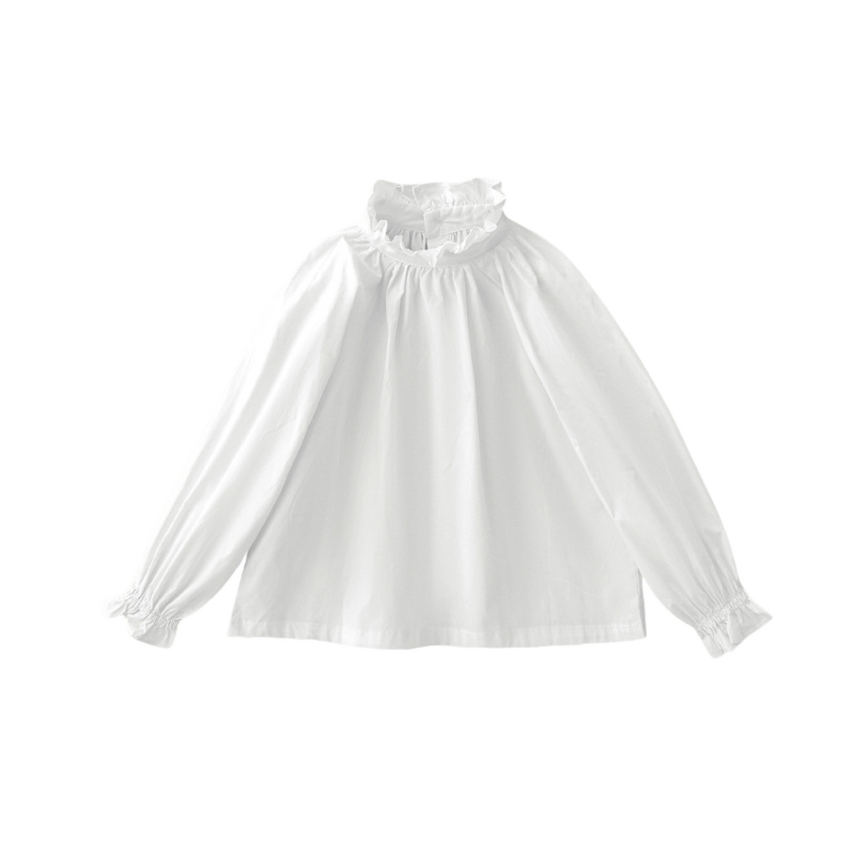 Ruffle Neck Blouse – Soft White