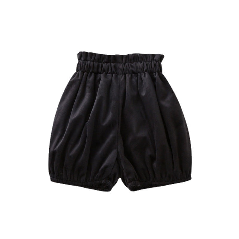 Bubble Satin Shorts – Black