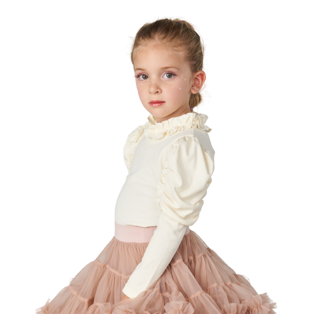 Ruffle Mock Neck Top – Ivory