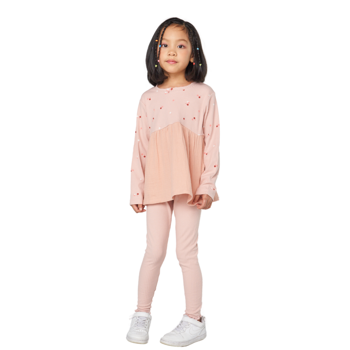 Heart Print Tunic and Legging Set – Blush Pink