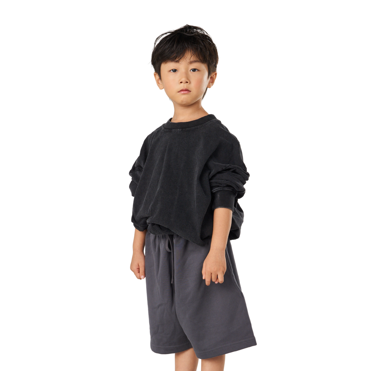 Relaxed Drawstring Shorts – Charcoal