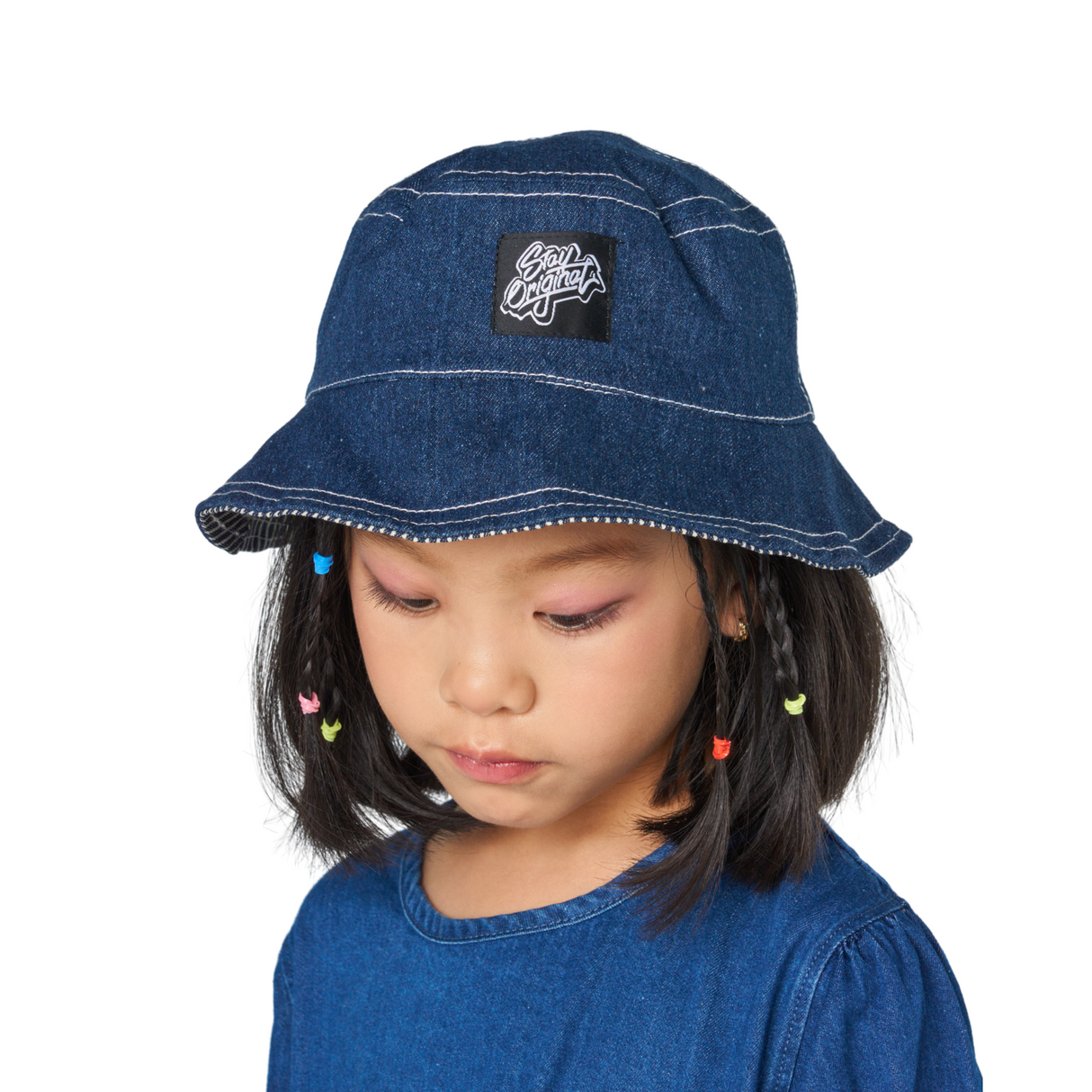 Denim Bucket Hat with Patch