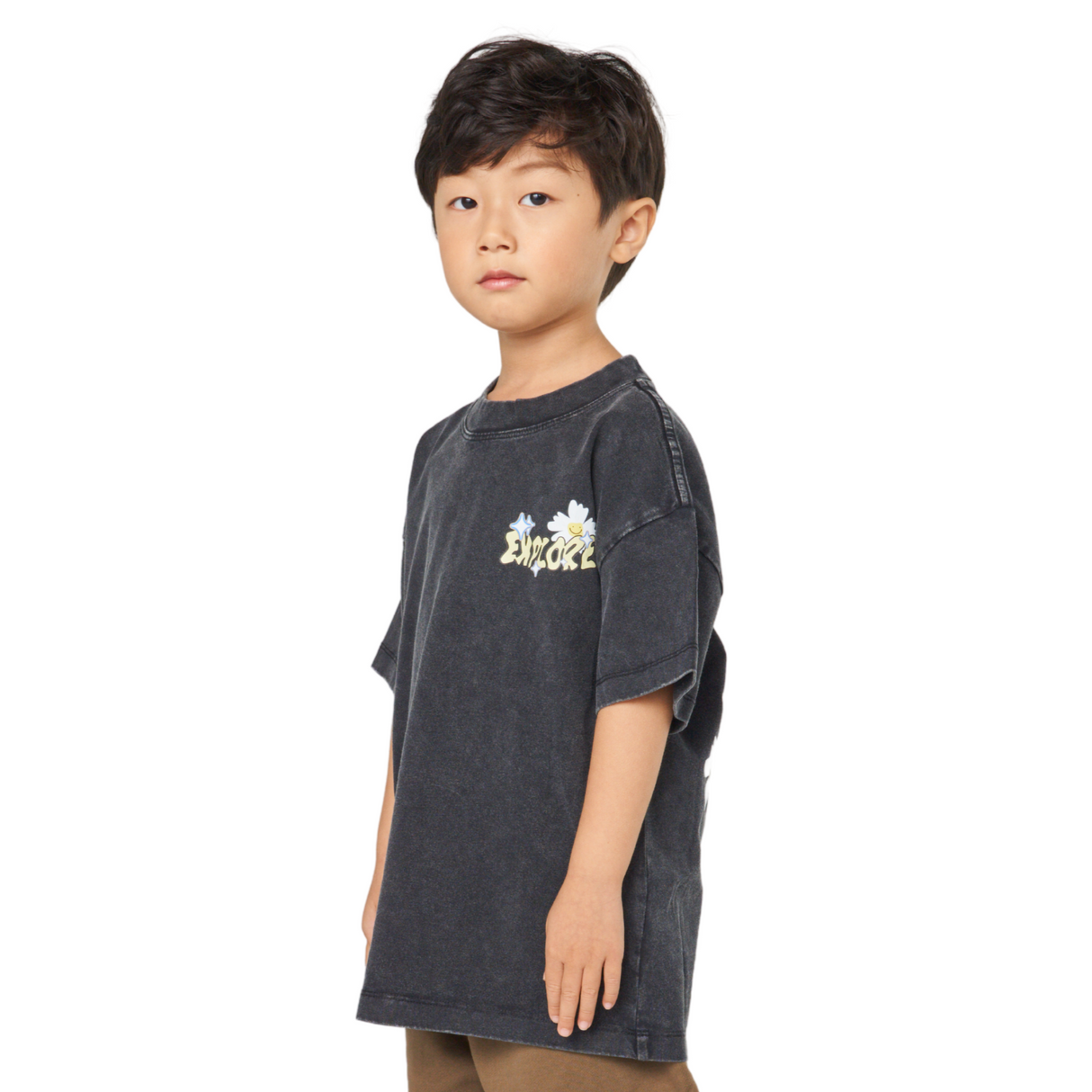 Mini Graphic Tee – Washed Black