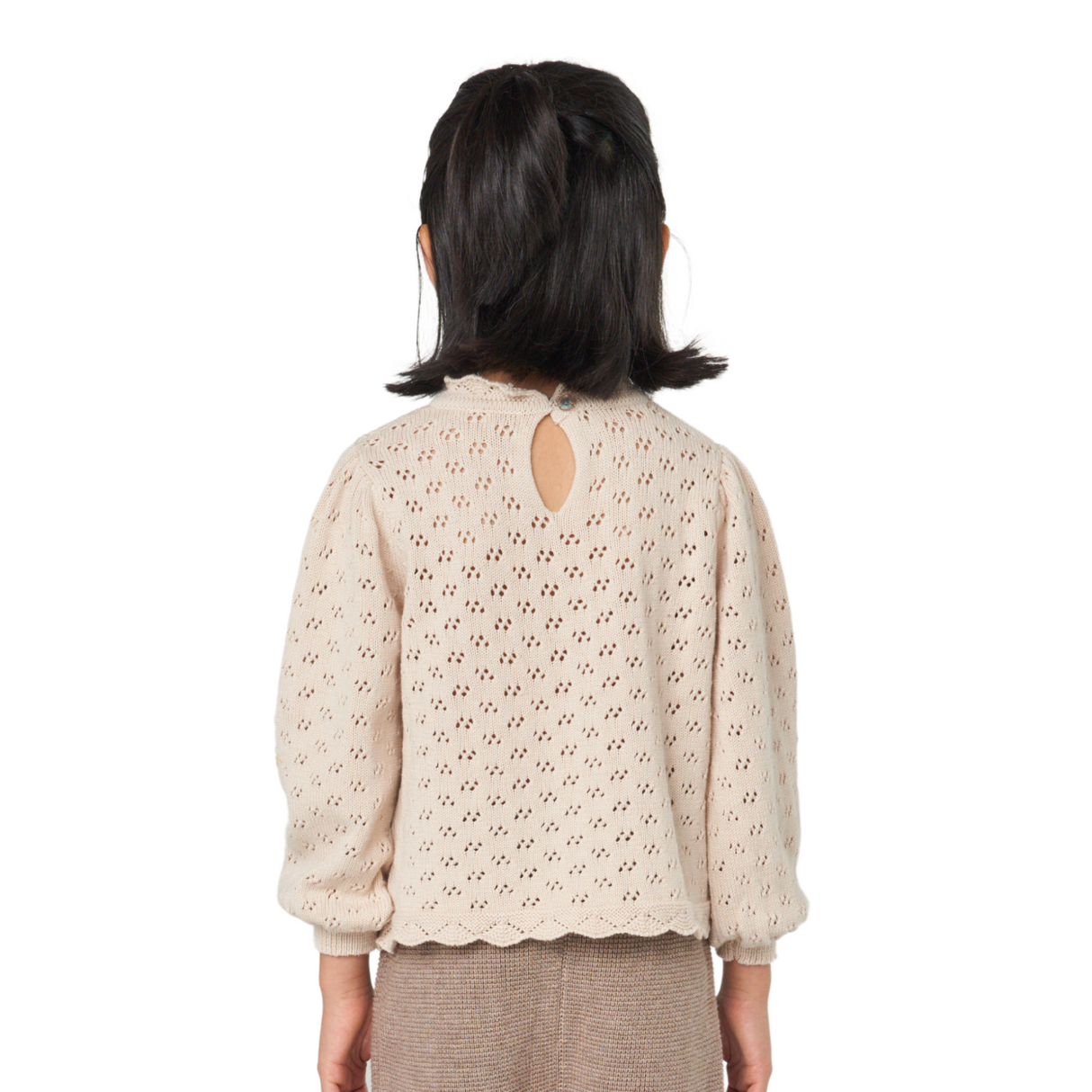 Eyelet Knit Sweater – Oatmeal