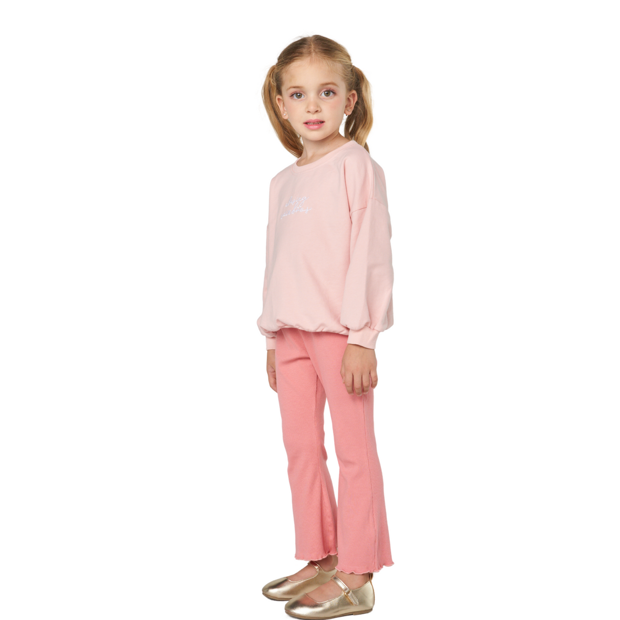 Stretch Flare Pants – Soft Pink