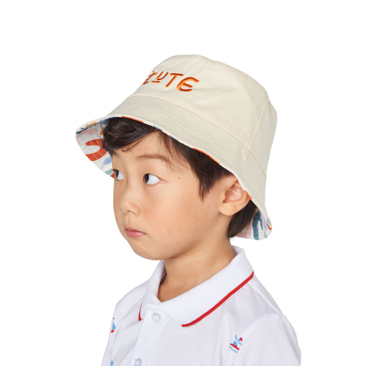 Reversible CUTE Bucket Hat – Beige