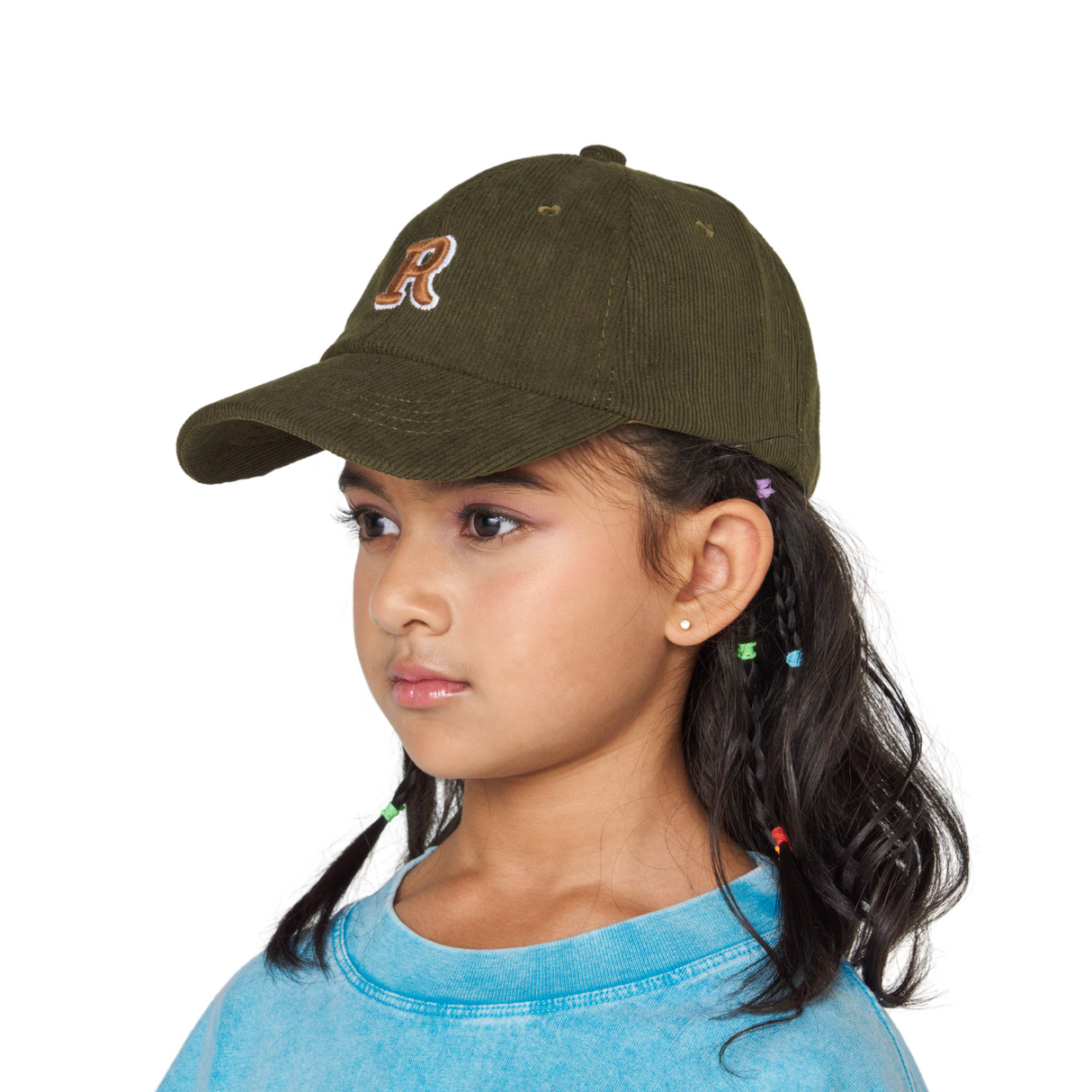 Corduroy R Baseball Cap – Olive Green