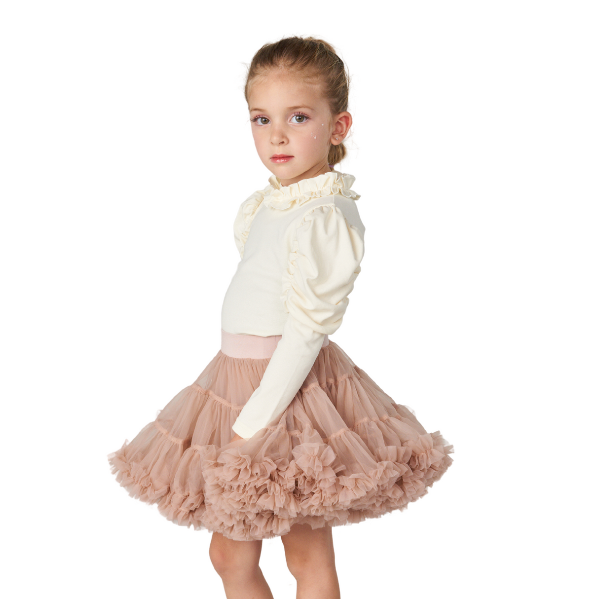 Layered Ruffle Tulle Skirt – Dusty Pink