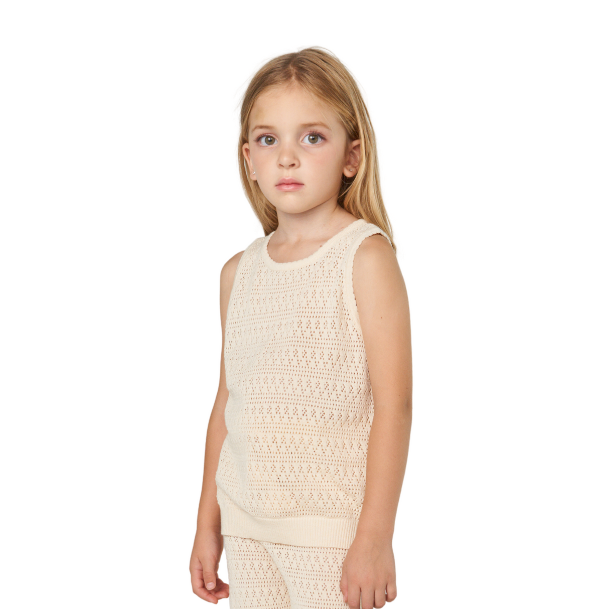 Crochet Knit Tank – Cream