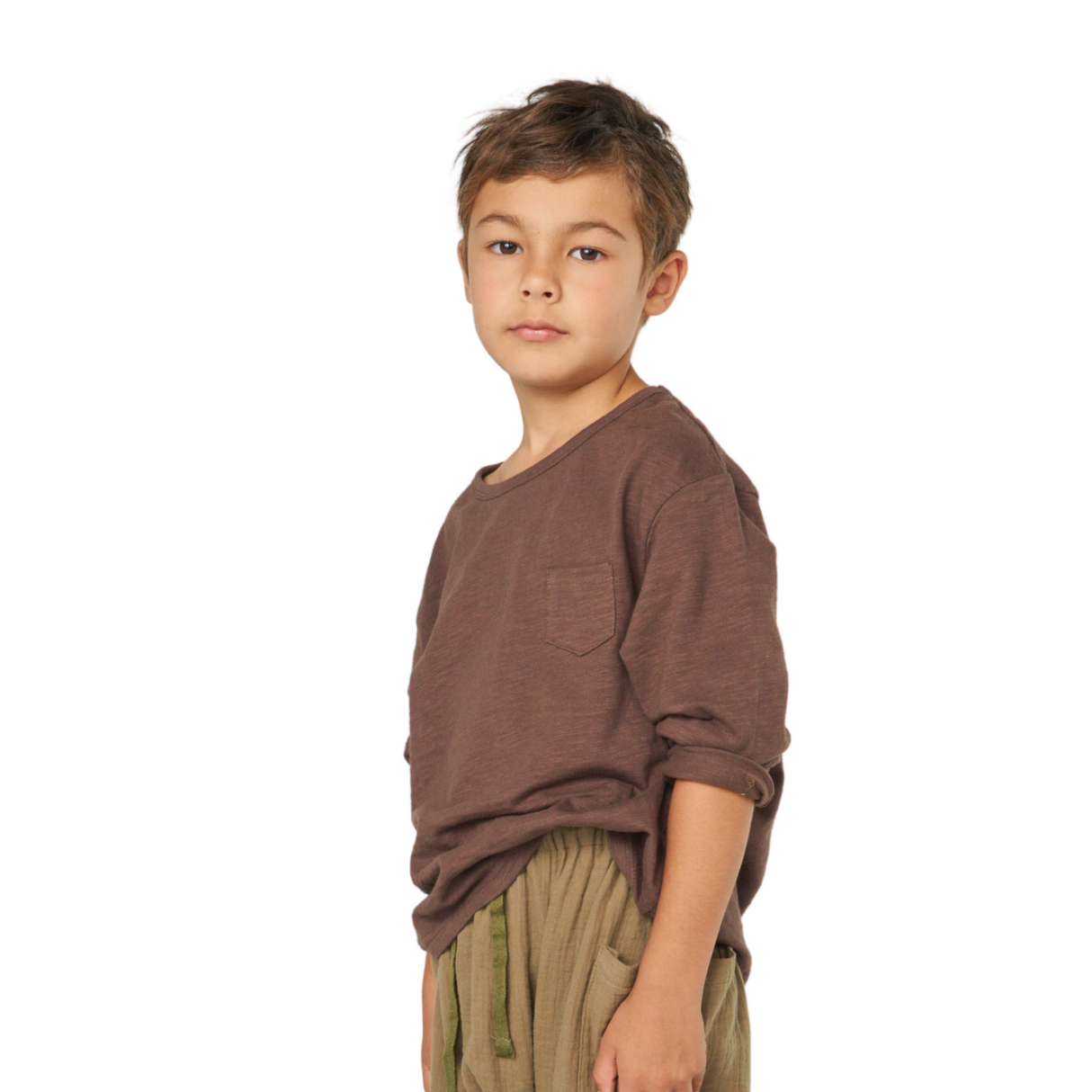 Long Sleeve Pocket Tee – Mocha