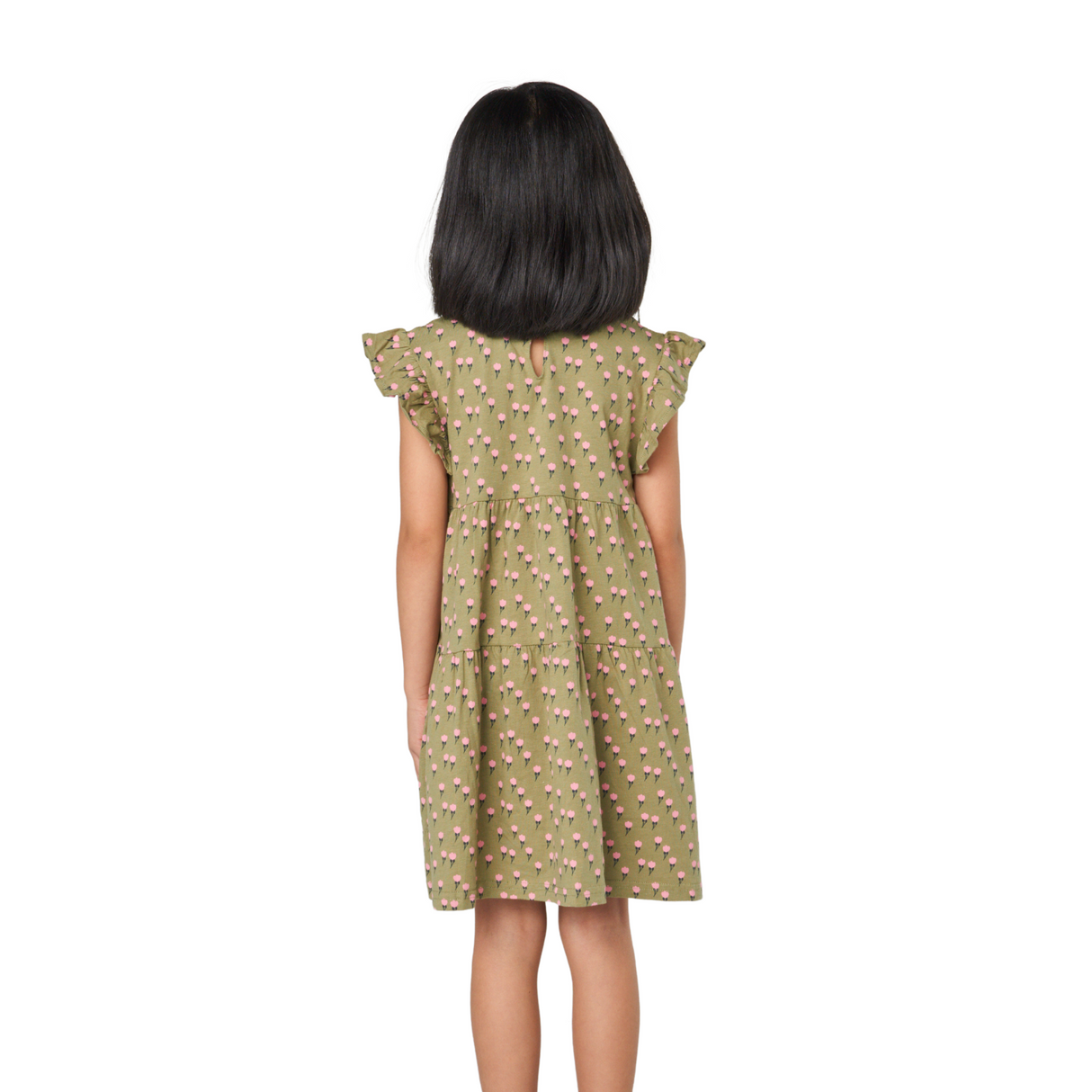 Olive Daisy Flutter Sleeve Dress
