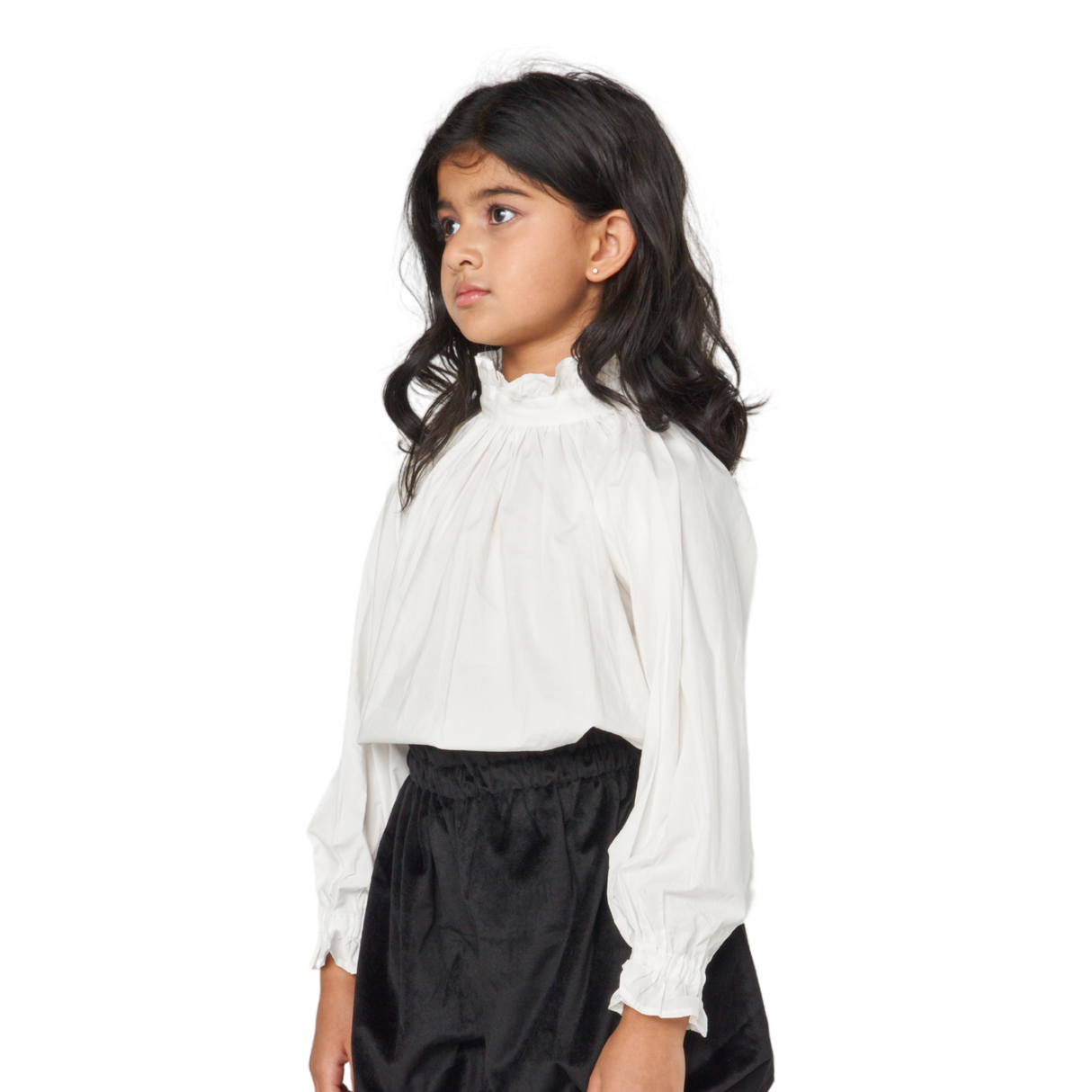 Ruffle Neck Blouse – Soft White