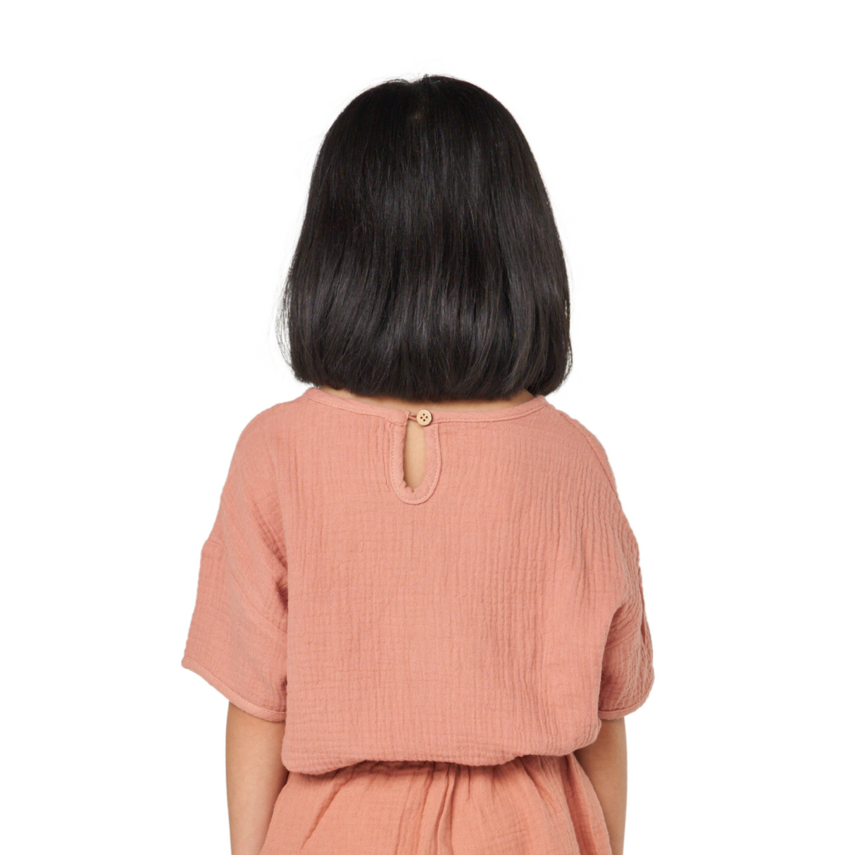 Textured Cotton Boxy Top – Rose
