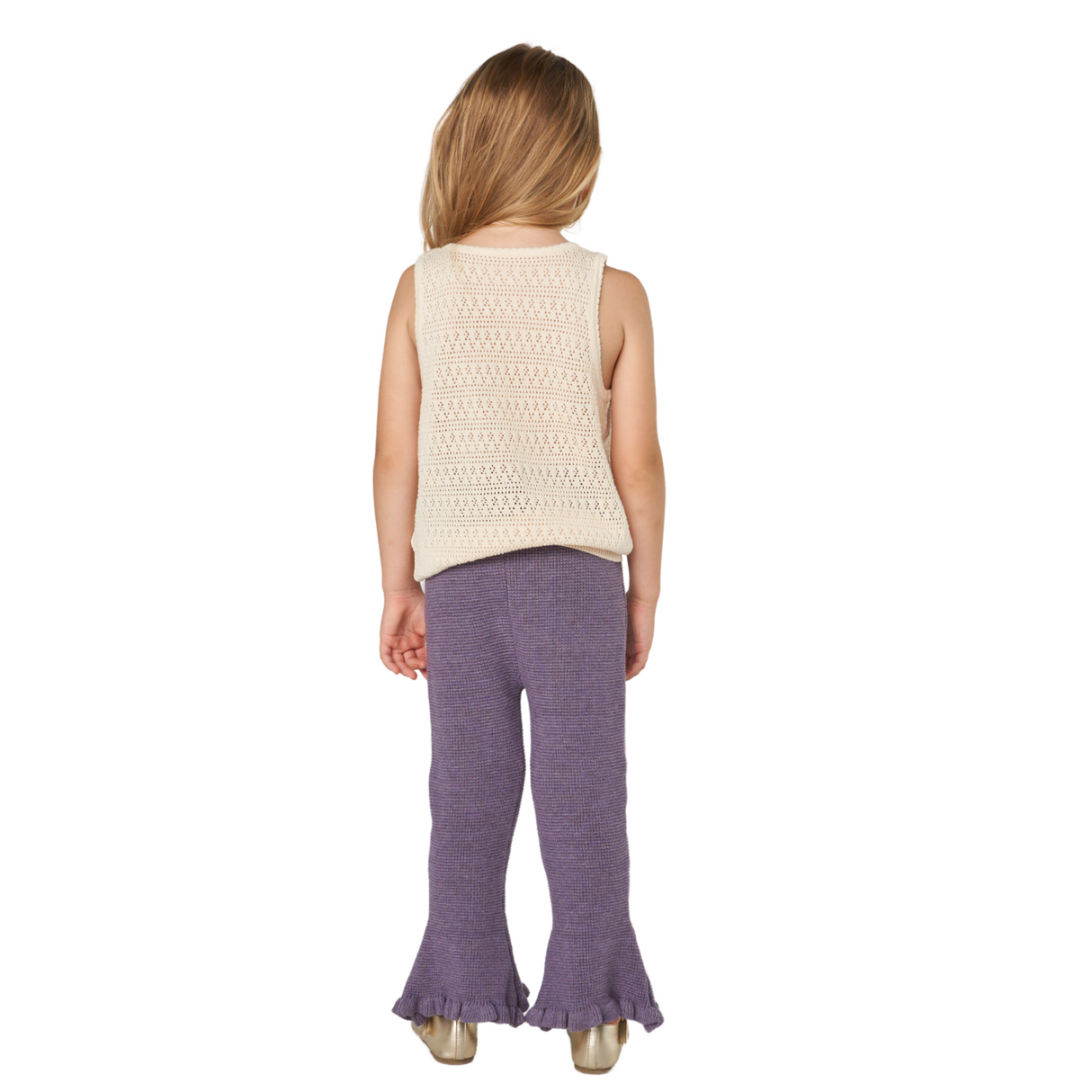 Ribbed Knit Flare Pants – Lavender