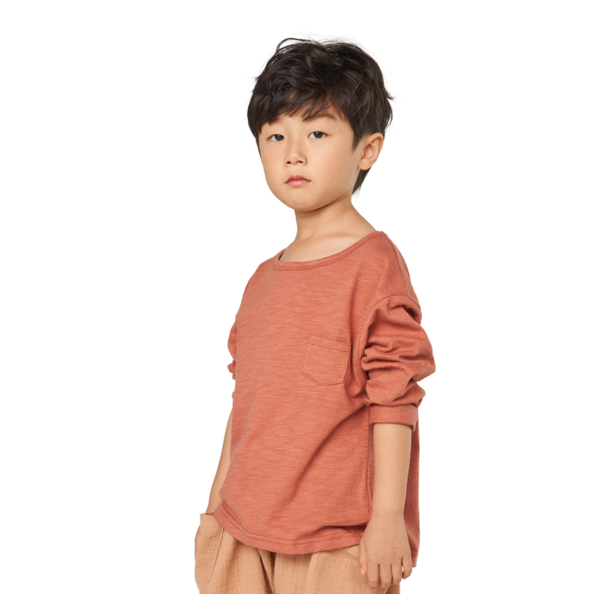 Long Sleeve Pocket Tee – Rust