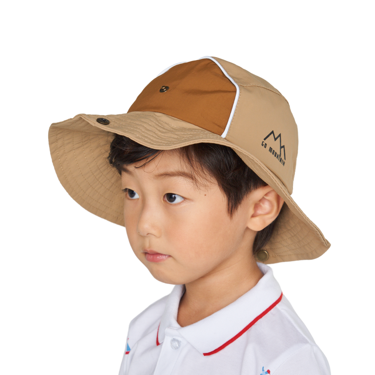 Two-Tone Sun Hat – Beige and Brown
