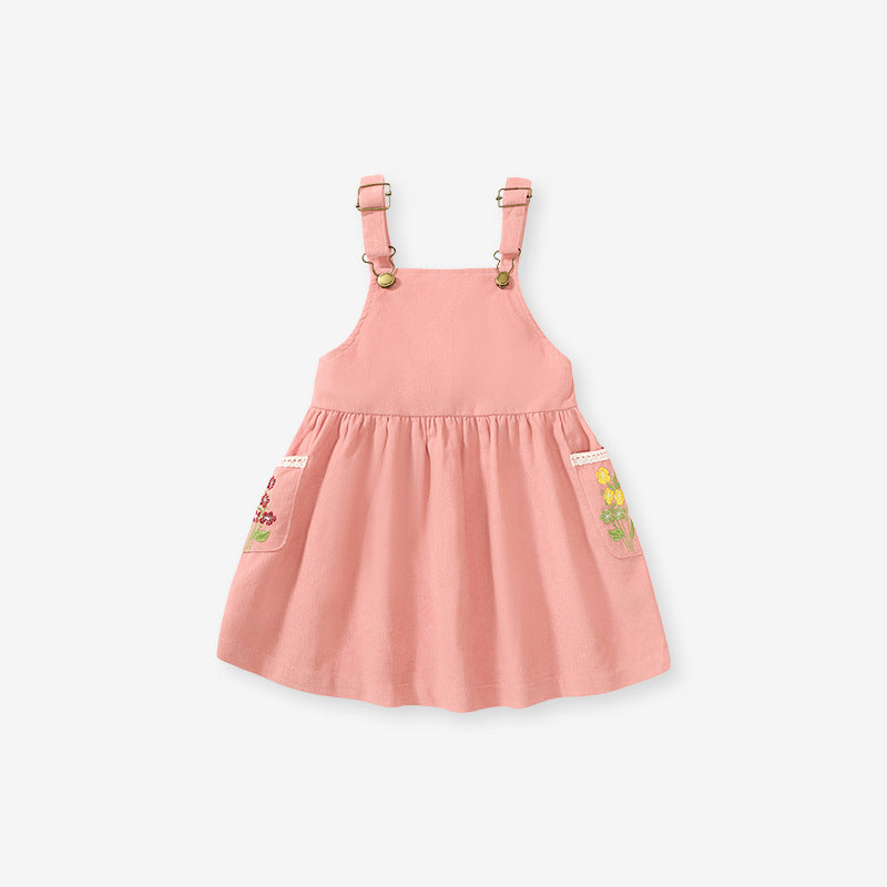 Corduroy Pinafore Dress – Blush Pink