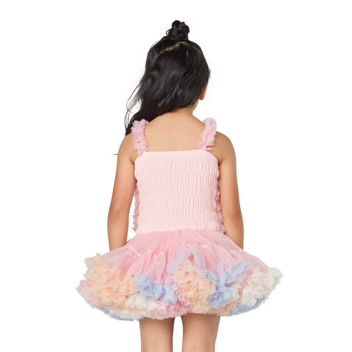 Tiered Ruffle Tulle Dress – Cotton Candy Pink