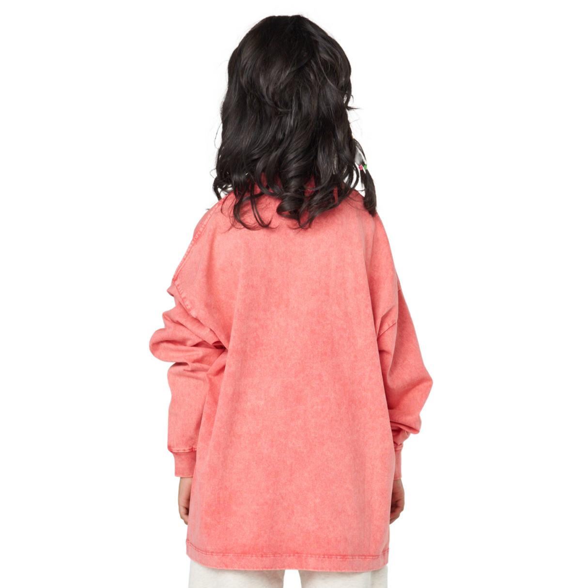 Oversized Vintage Wash Sweatshirt – Coral Pink