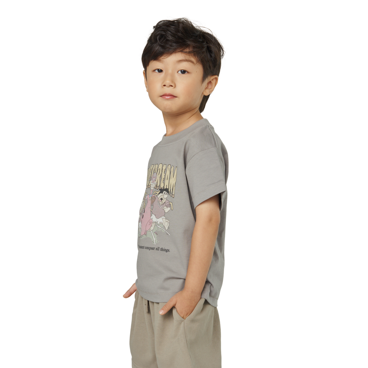 Whose Dream Cartoon Tee – Stone Grey