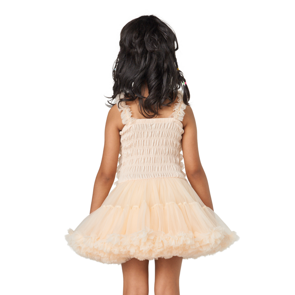 Tiered Ruffle Tulle Dress – Peach Fizz