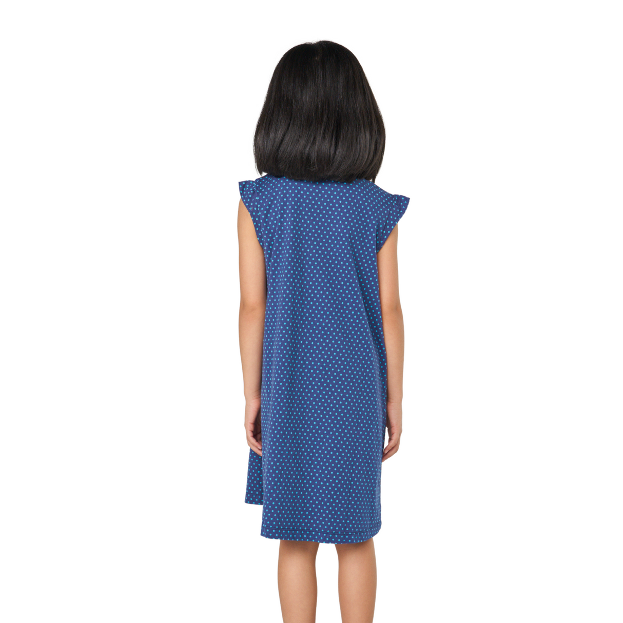 Navy Polka Dot Goose Print Dress