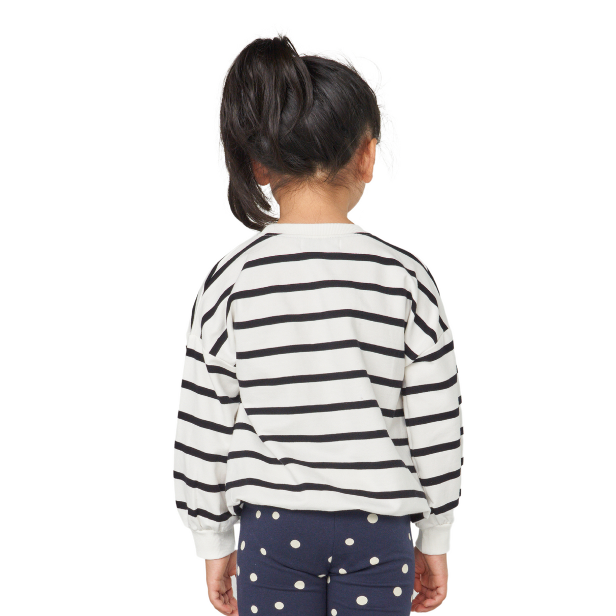 Striped Dog Graphic Sweatshirt – Ivory and Black