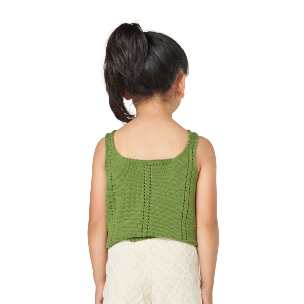 Open Stitch Knit Tank – Olive Green
