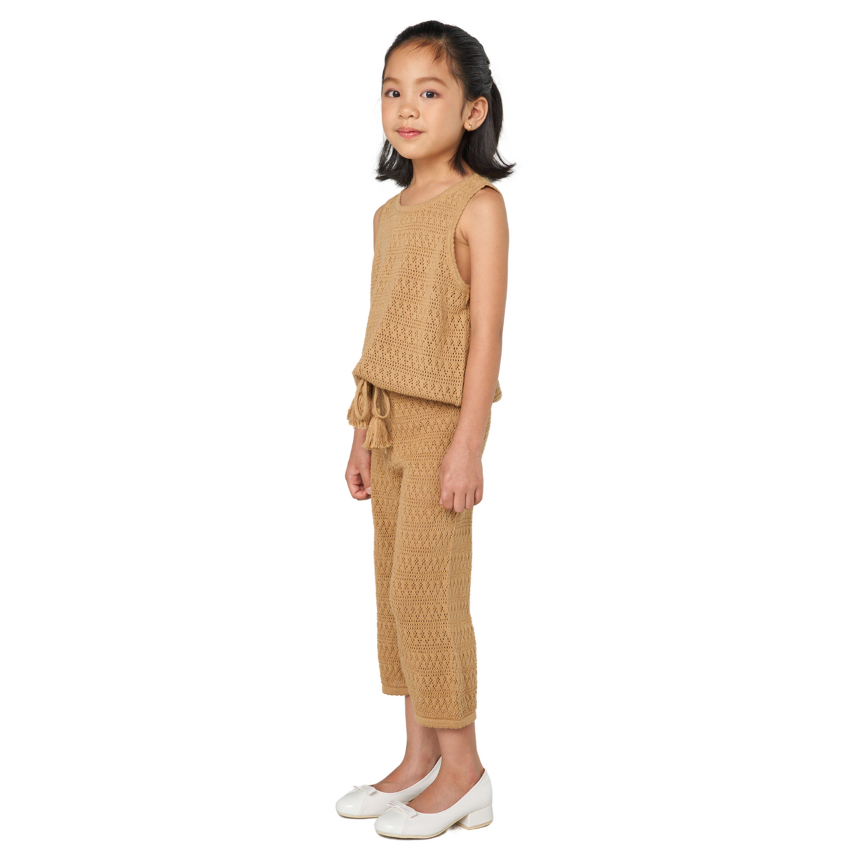 Crochet Knit Flare Pants – Camel