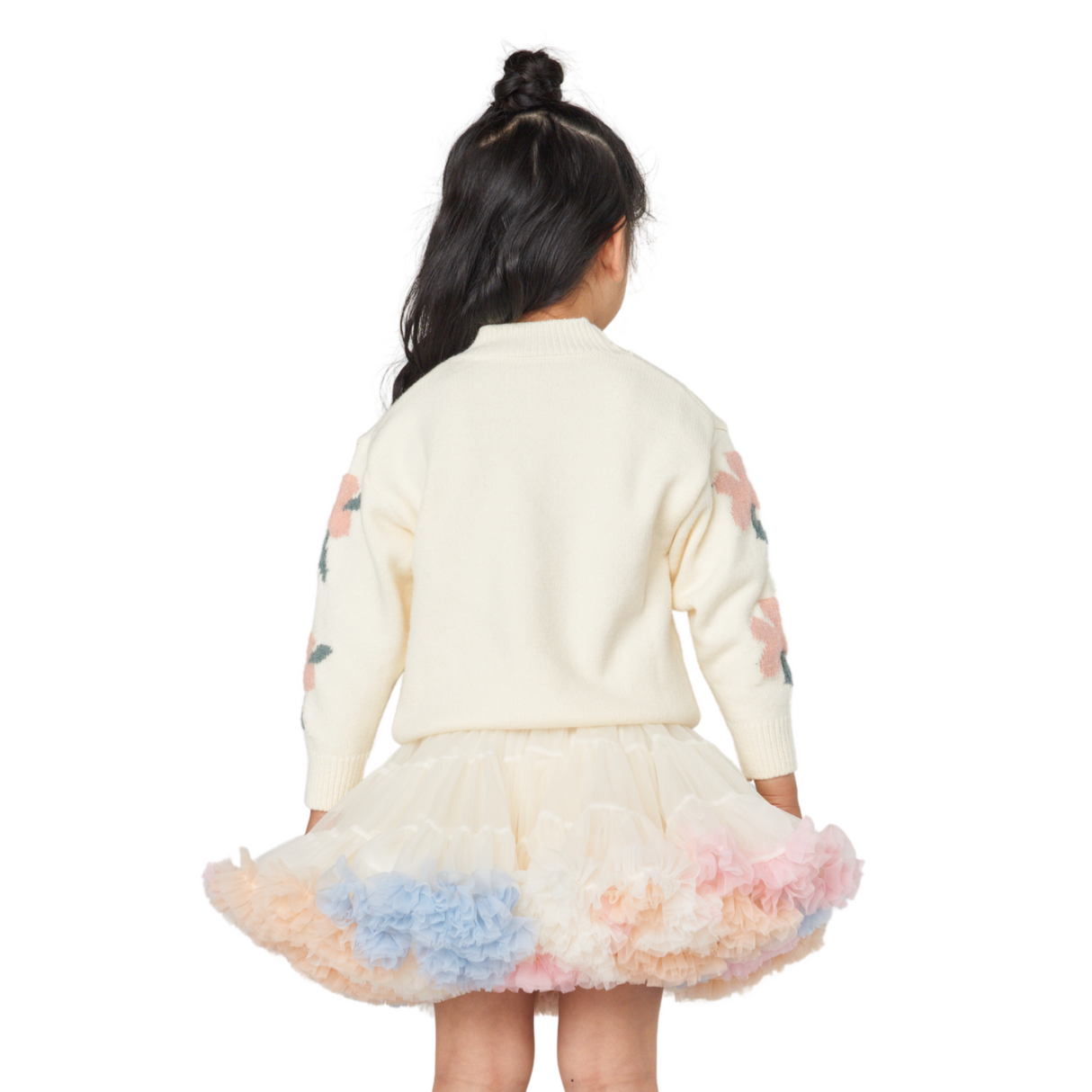 Pastel Ruffle Tulle Skirt – Cloud Cream