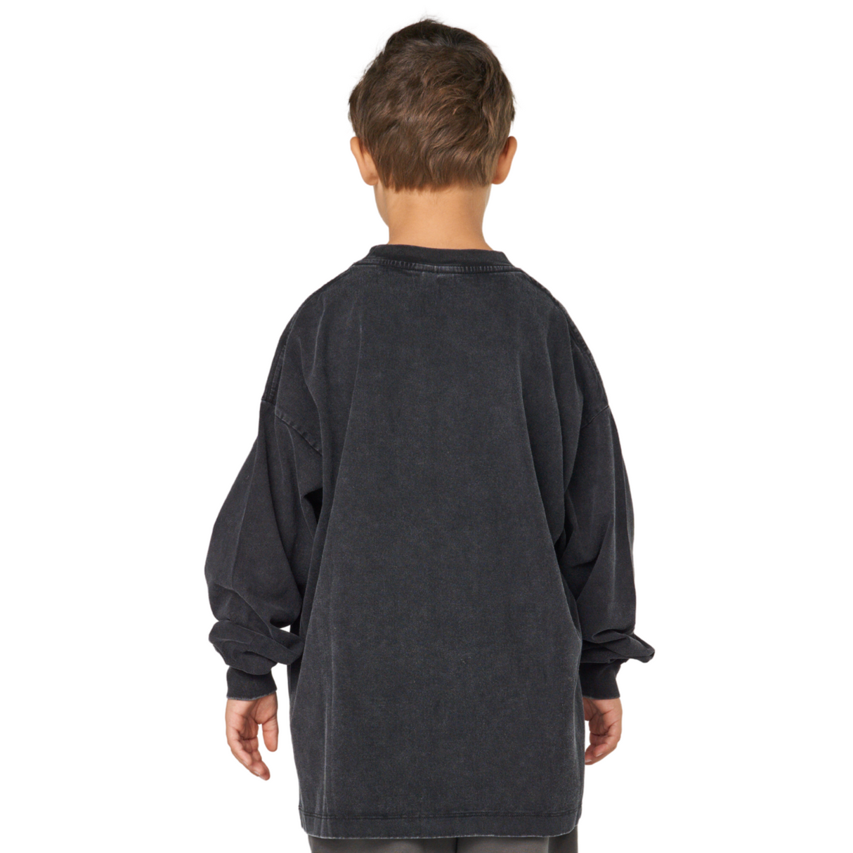 Oversized Vintage Wash Sweatshirt – Charcoal Black