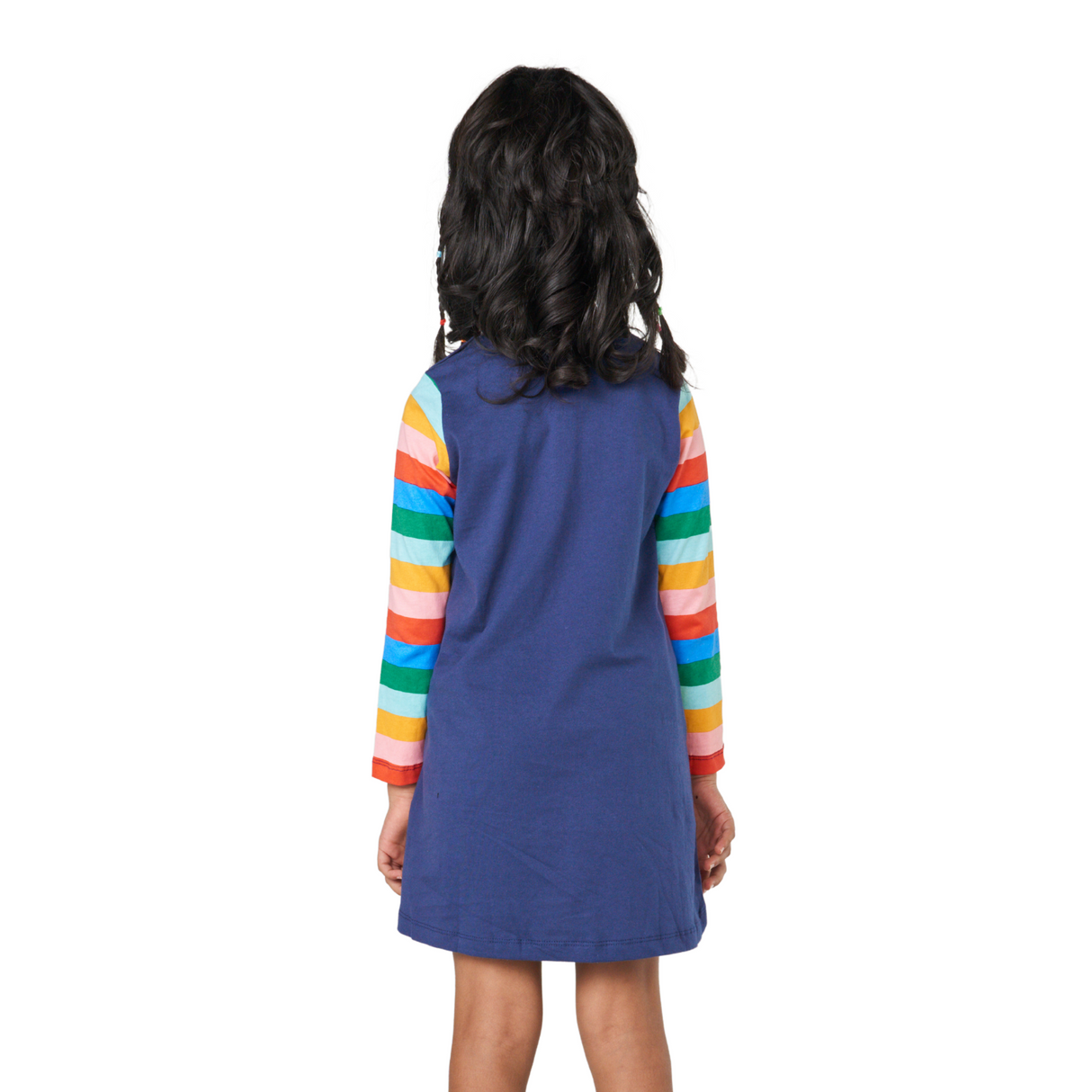 Rainbow Galaxy Long Sleeve Dress – Navy